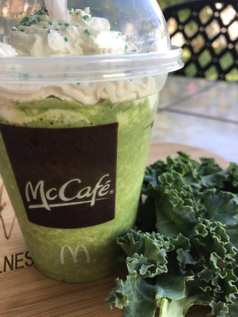 green shake inside a mcdonalds cup